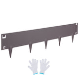 Garden Ornaments: VEVOR Steel Landscape Edging, 5-pack Steel Garden Edging Borders, 39" L x 5" H Strips, Hammer-in Edging Border, Bendable Metal Landscape Edging for Yard, Garden, Lawn, 3.15" Spike Height, Rustic Brown
