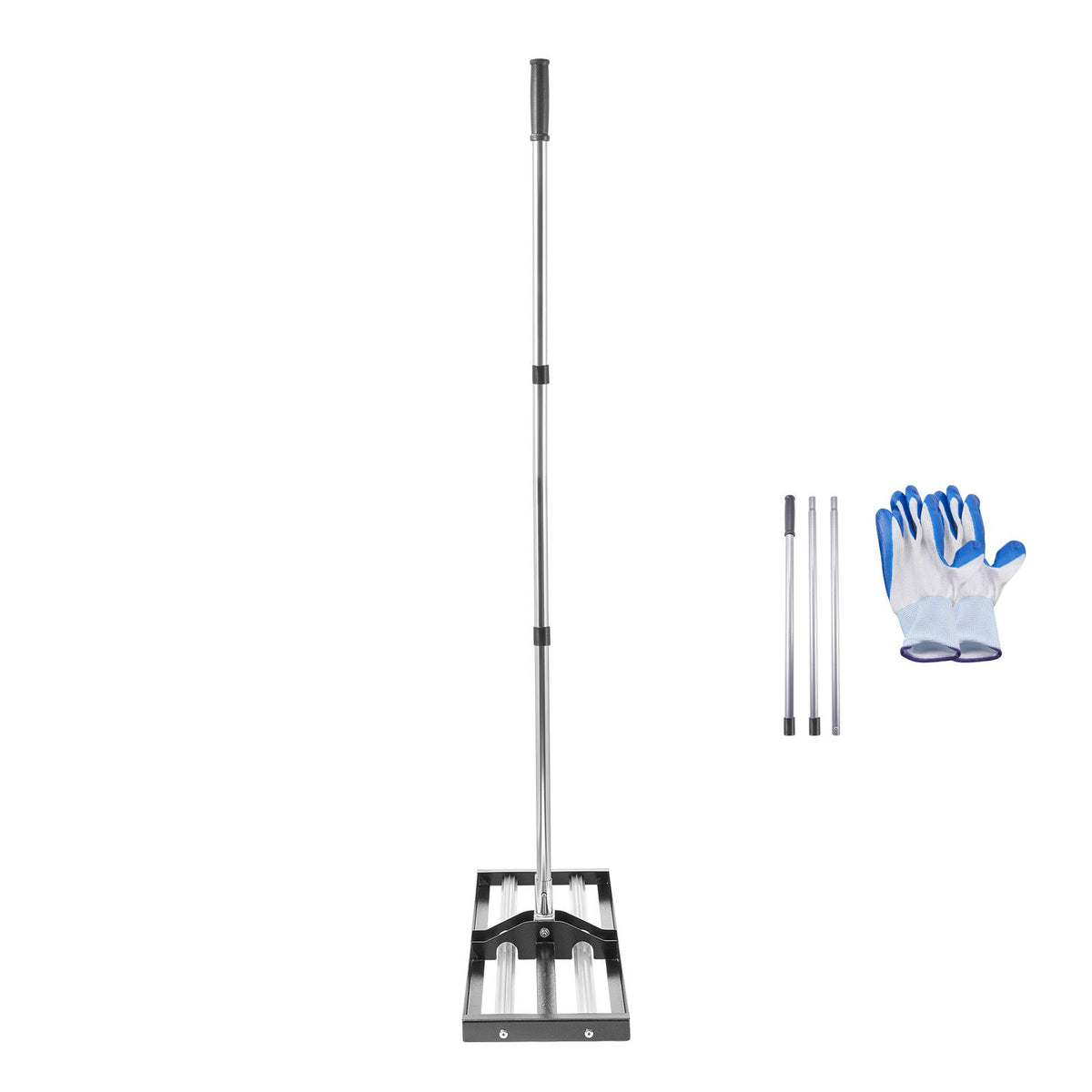 254 x 762 mm Lawn Leveling Rake with 2130 mm Adjustable Handle for Yard Garden
