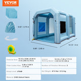 Automotive Repair & Speciality Tools: VEVOR Inflatable Spray Booth Car Paint Tent 13x10x9ft Filter System Blower 950W