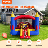 Outdoor Play Equipment: VEVOR Inflatable Bounce House, Outdoor High Quality Playhouse Trampoline, Jumping Bouncer with Blower, Slide, and Storage Bag, Family Backyard Bouncy Castle, for Kid Ages 3_8 Years, 4.0x2.4x2.4m