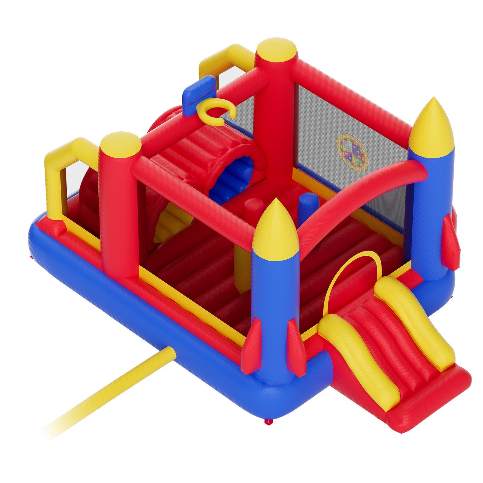 Inflatable Bounce House, Outdoor High Quality Playhouse Trampoline, Jumping Bouncer with Blower, Slide, and Storage Bag, Family Backyard Bouncy Castle, for Kid Ages 3_8 Years, 4.0x2.4x2.4m