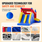 Outdoor Play Equipment: VEVOR Inflatable Bounce House, Outdoor High Quality Playhouse Trampoline, Jumping Bouncer with Blower, Slide, and Storage Bag, Family Backyard Bouncy Castle, for Kid Ages 3_8 Years, 4.6x2.6x2.3m