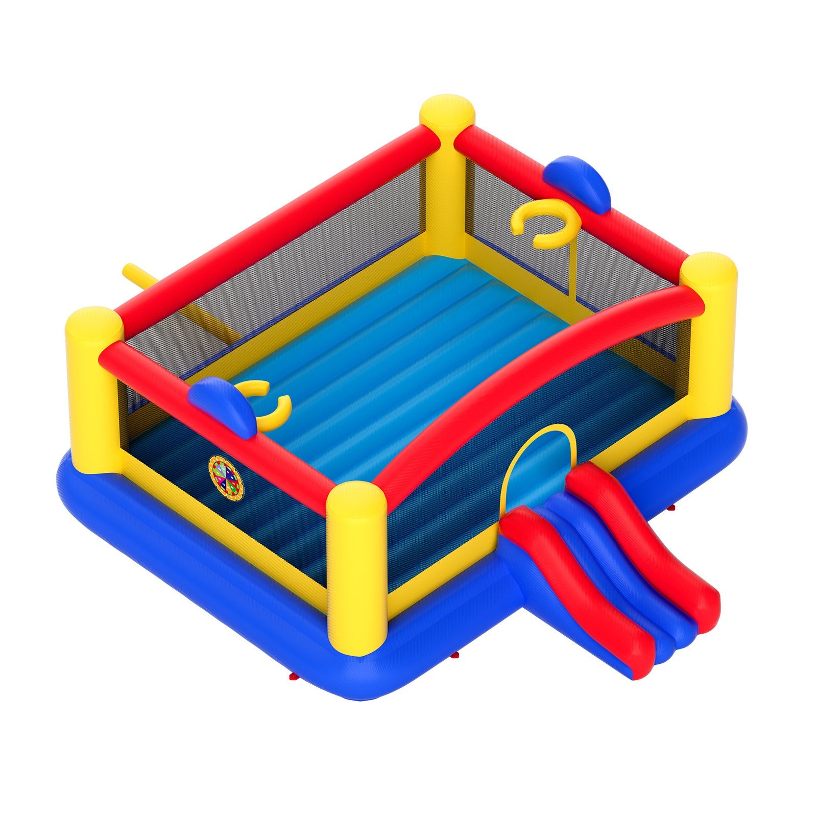 Inflatable Bounce House, Outdoor High Quality Playhouse Trampoline, Jumping Bouncer with Blower, Slide, and Storage Bag, Family Backyard Bouncy Castle, for Kid Ages 3_10 Years, 4.5x4.4x2m