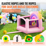 Outdoor Play Equipment: VEVOR Inflatable Bounce House, Indoor Outdoor Playhouse Trampoline, Kid Jumping Bouncer with Blower, Slide, Storage Bag, Family Backyard Bouncy Castle, for Girls Boys Ages 3_8 Years, 2.8x2.3x2.3m