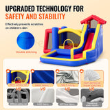 Outdoor Play Equipment: VEVOR Inflatable Bounce House, Outdoor High Quality Playhouse Trampoline, Jumping Bouncer with Blower, Slide, and Storage Bag, Family Backyard Bouncy Castle, for Kid Ages 3_8 Years, 3.3x3x2.3m