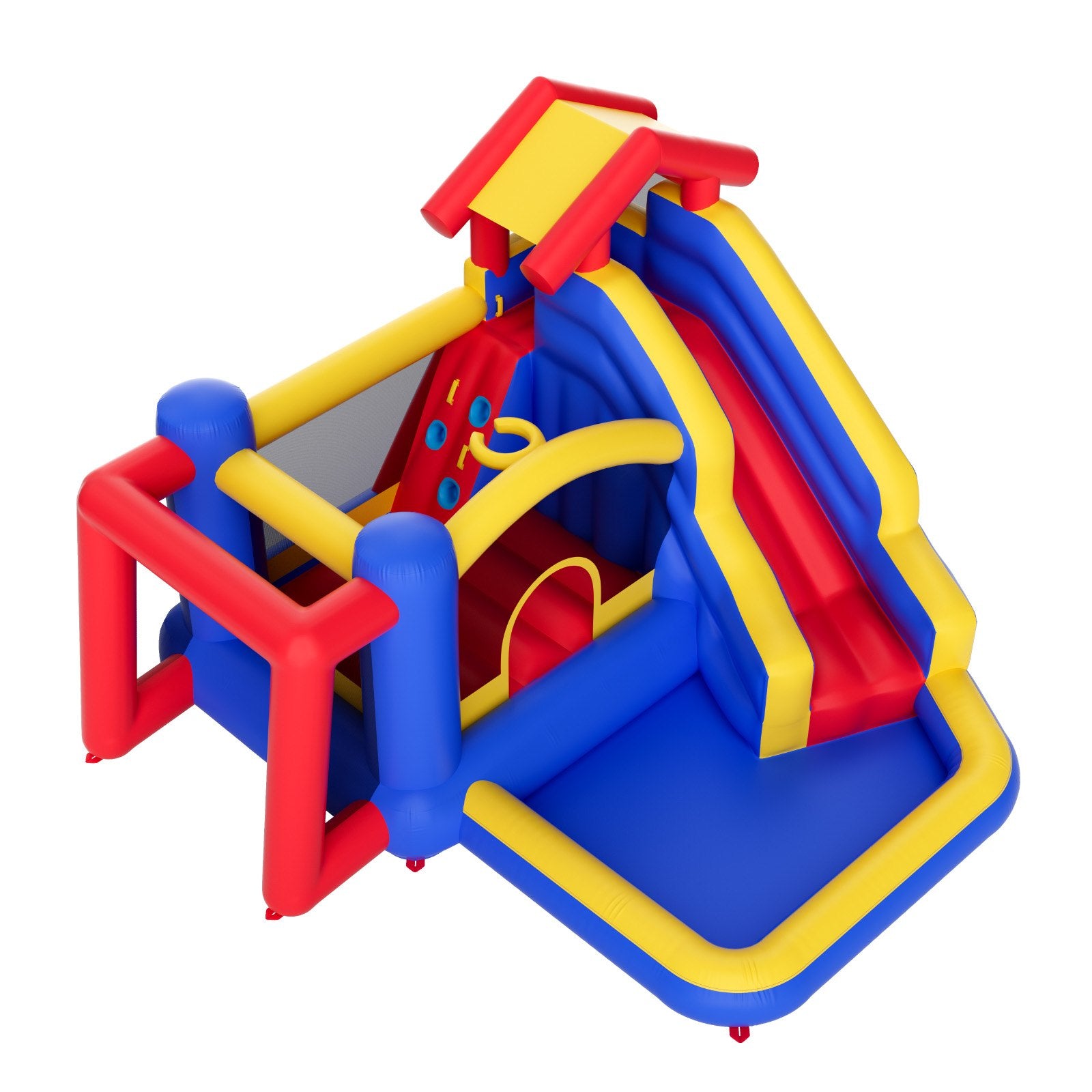 Inflatable Bounce House, Outdoor High Quality Playhouse Trampoline, Jumping Bouncer with Blower, Slide, and Storage Bag, Family Backyard Bouncy Castle, for Kid Ages 3_8 Years, 3.3x3x2.3m