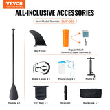 Boating Accessories: VEVOR Inflatable Stand Up Paddle Board, 152 mm Wide SUP Paddleboard, with Board Accessories, Pump, Paddle, Fin, Phone Bag, Backpack, Ankle Leash, Repair Kit, Non-slip Deck for Youth & Adults