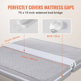 Automotive Repair & Speciality Tools: VEVOR Bed Bridge King Bed Converter Kit Metal Buckle and Storage Bag 75"L x 10"W