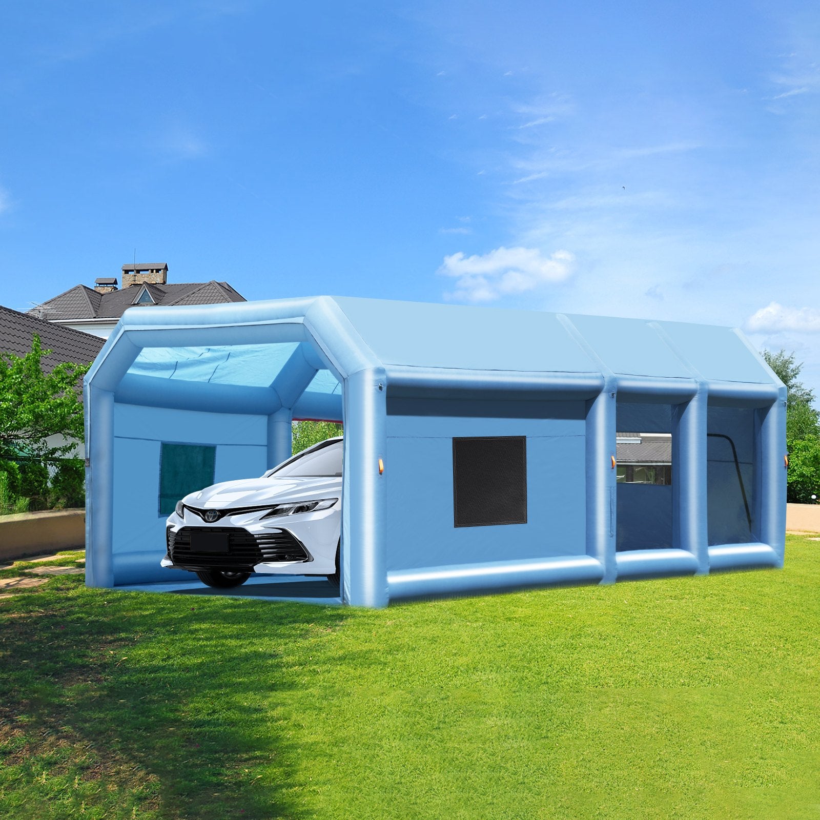 Caravan Accessories: VEVOR Inflatable Paint Booth 26.2x14.8x9.8ft Inflatable Spray Booth 950W+750W