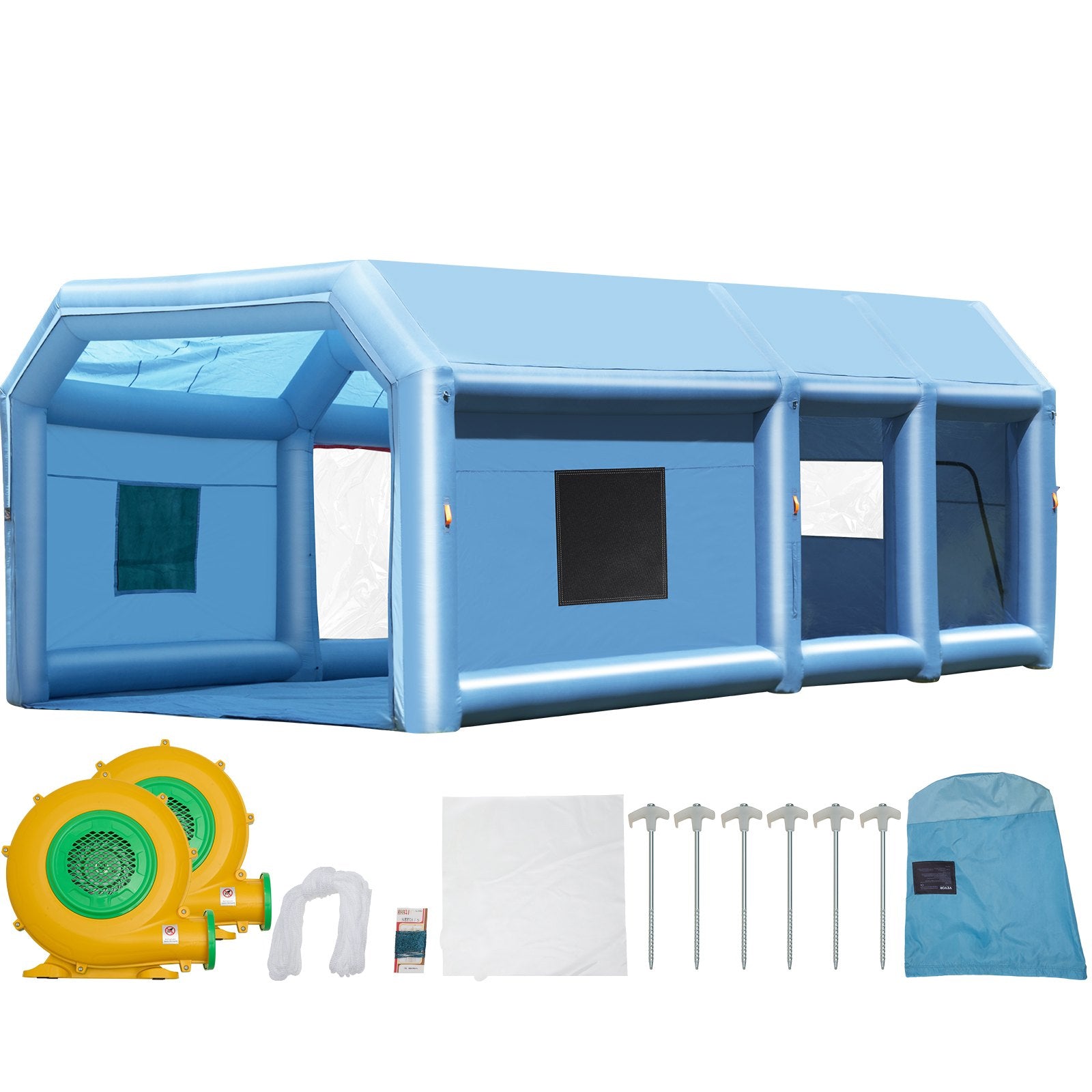 Caravan Accessories: VEVOR Inflatable Paint Booth 26.2x14.8x9.8ft Inflatable Spray Booth 950W+750W