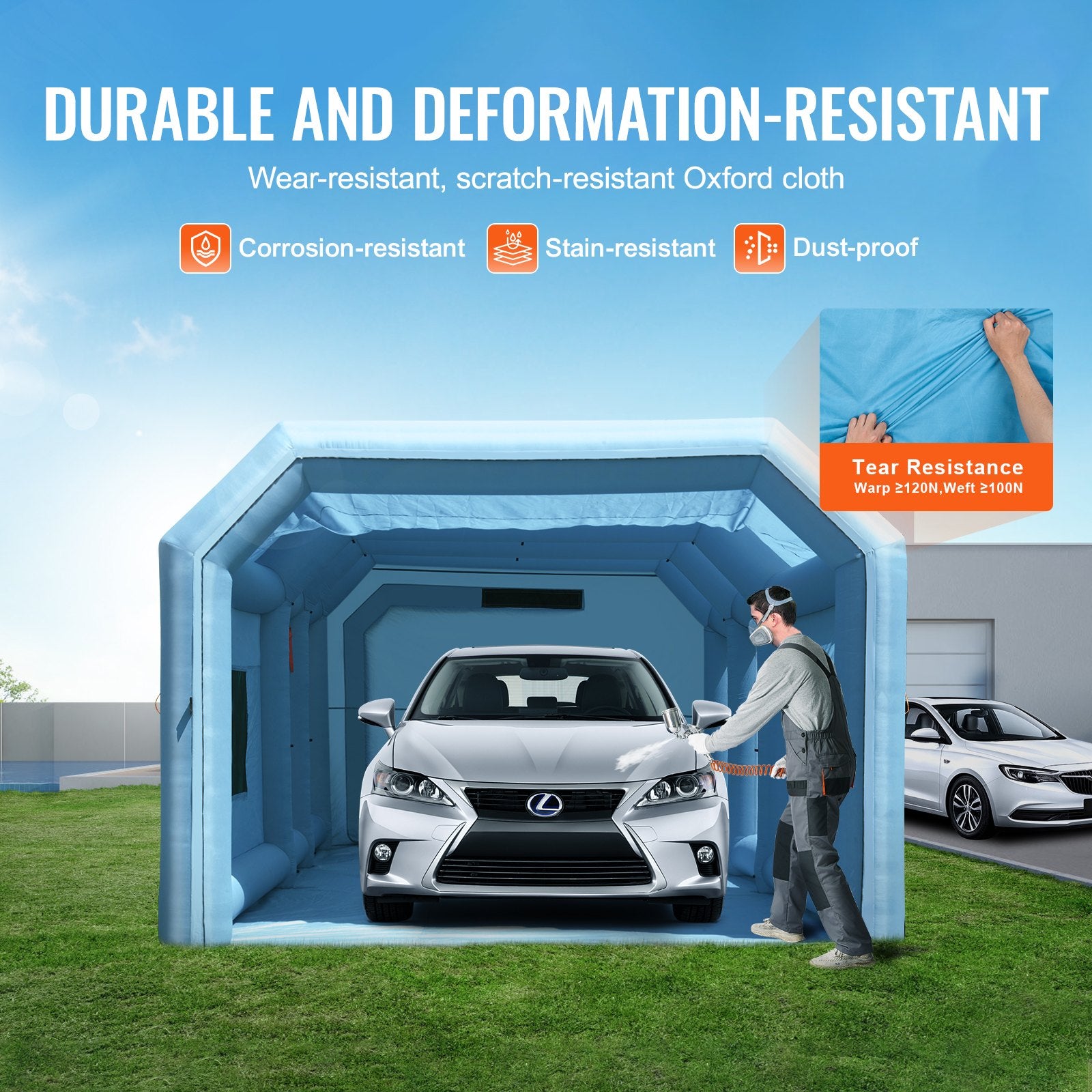Bathtubs: VEVOR Inflatable Paint Booth 23x13.1x9ft Inflatable Spray Booth 750W+480W Blower