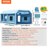 Swimming Pools: VEVOR Inflatable Paint Booth 27.9x15.7x10.8ft Inflatable Spray Booth 950W+750W