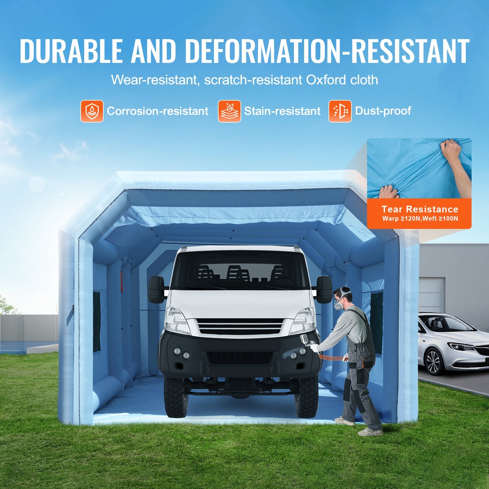Swimming Pools: VEVOR Inflatable Paint Booth 29.5x15.7x11.8ft Inflatable Spray Booth 950W+750W