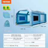 Tents: VEVOR Inflatable Spray Booth Car Paint Tent 20x10x8ft Filter System 2 Blowers