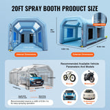 Tents: VEVOR Inflatable Spray Booth Car Paint Tent 20x10x8ft Filter System 2 Blowers