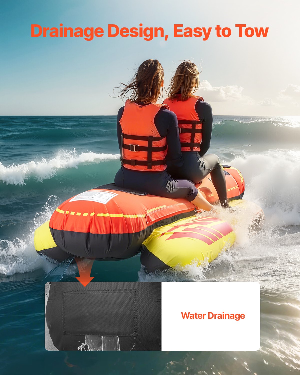Kitchen & Bathroom DIY: VEVOR Towable Tubes for Boating 1-3 Riders Inflatable Boat Tubes Towables 510lbs