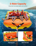 Mobility & Accessibility: VEVOR Towable Tube for Boating, 1-3 Riders Inflatable Boat Tubes and Towables, 510lbs Water Sport Towable Tube for Boat to Pull - with Full Nylon Cover, 16 Grab Handles, Dual Tow Points & Safety Valve