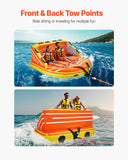 Mobility & Accessibility: VEVOR Towable Tube for Boating, 1-3 Riders Inflatable Boat Tubes and Towables, 510lbs Water Sport Towable Tube for Boat to Pull - with Full Nylon Cover, 16 Grab Handles, Dual Tow Points & Safety Valve
