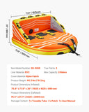 Mobility & Accessibility: VEVOR Towable Tube for Boating, 1-3 Riders Inflatable Boat Tubes and Towables, 510lbs Water Sport Towable Tube for Boat to Pull - with Full Nylon Cover, 16 Grab Handles, Dual Tow Points & Safety Valve
