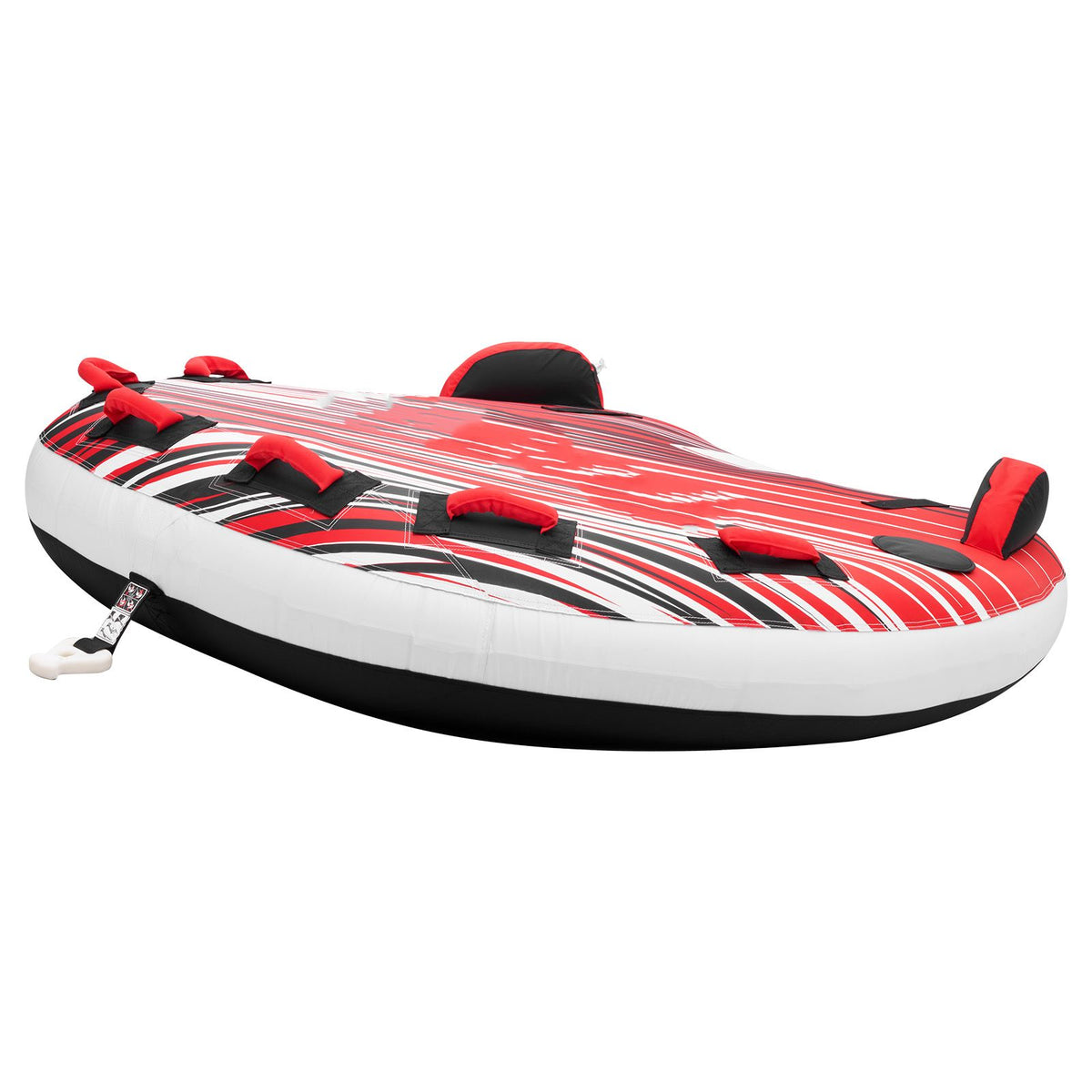 Towable Tube for Boating, 3 Riders Inflatable Boat Tubes and Towables, 231 kg Capacity Water Sport Towable Tube for Boat to Pull - with Fins, Full Nylon Cover, Padded Handles & Safety Valve