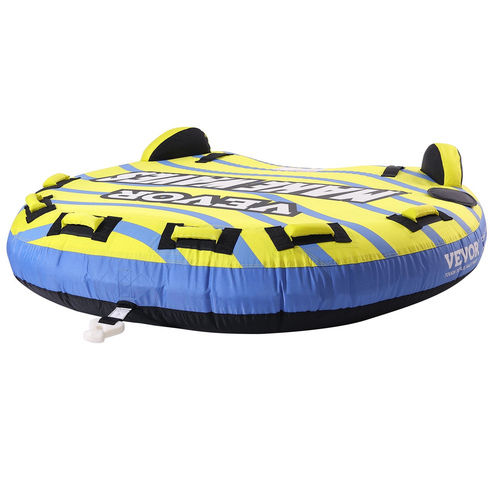 Mobility & Accessibility: VEVOR Towable Tube for Boating, 1-3 Riders Inflatable Towable Tube with Bumper Fins, 510 lbs Water Sport Towable Tubes for Boats to Pull, Full Nylon Cover, EVA Grab Handles and Speed Safety Valve