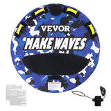 Rowing Boats: VEVOR Towable Tube for Boating, 1-2 Riders Inflatable Boat Tubes and Towables, 340 lbs, 51.8" Round Water Sport Towable Tube for Boat to Pull, Full Nylon Cover, EVA Grab Handles and Speed Safety Valve