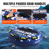 Rowing Boats: VEVOR Towable Tube for Boating, 1-2 Riders Inflatable Boat Tubes and Towables, 340 lbs, 51.8" Round Water Sport Towable Tube for Boat to Pull, Full Nylon Cover, EVA Grab Handles and Speed Safety Valve