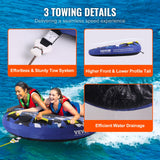 Rowing Boats: VEVOR Towable Tube for Boating, 1-2 Riders Inflatable Boat Tubes and Towables, 340 lbs, 51.8" Round Water Sport Towable Tube for Boat to Pull, Full Nylon Cover, EVA Grab Handles and Speed Safety Valve