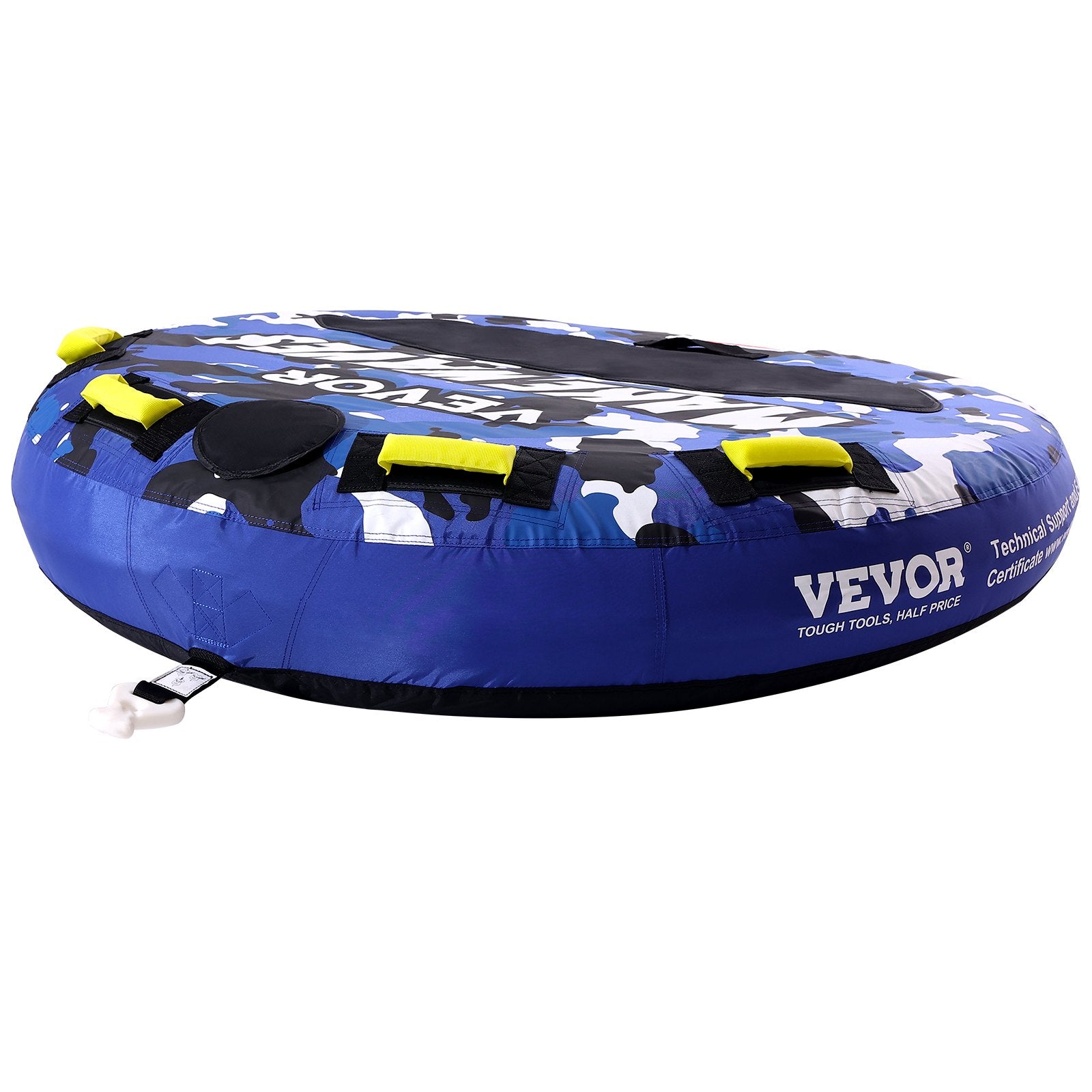 Rowing Boats: VEVOR Towable Tube for Boating, 1-2 Riders Inflatable Boat Tubes and Towables, 340 lbs, 51.8" Round Water Sport Towable Tube for Boat to Pull, Full Nylon Cover, EVA Grab Handles and Speed Safety Valve