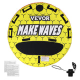 Rowing Boats: VEVOR Towable Tube for Boating, 1-3 Riders Inflatable Boat Tubes and Towables, 510 lbs, 63" Round Water Sport Towable Tubes for Boats to Pull, Full Nylon Cover, EVA Grab Handles and Speed Safety Valve