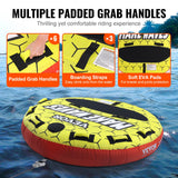 Rowing Boats: VEVOR Towable Tube for Boating, 1-3 Riders Inflatable Boat Tubes and Towables, 510 lbs, 63" Round Water Sport Towable Tubes for Boats to Pull, Full Nylon Cover, EVA Grab Handles and Speed Safety Valve