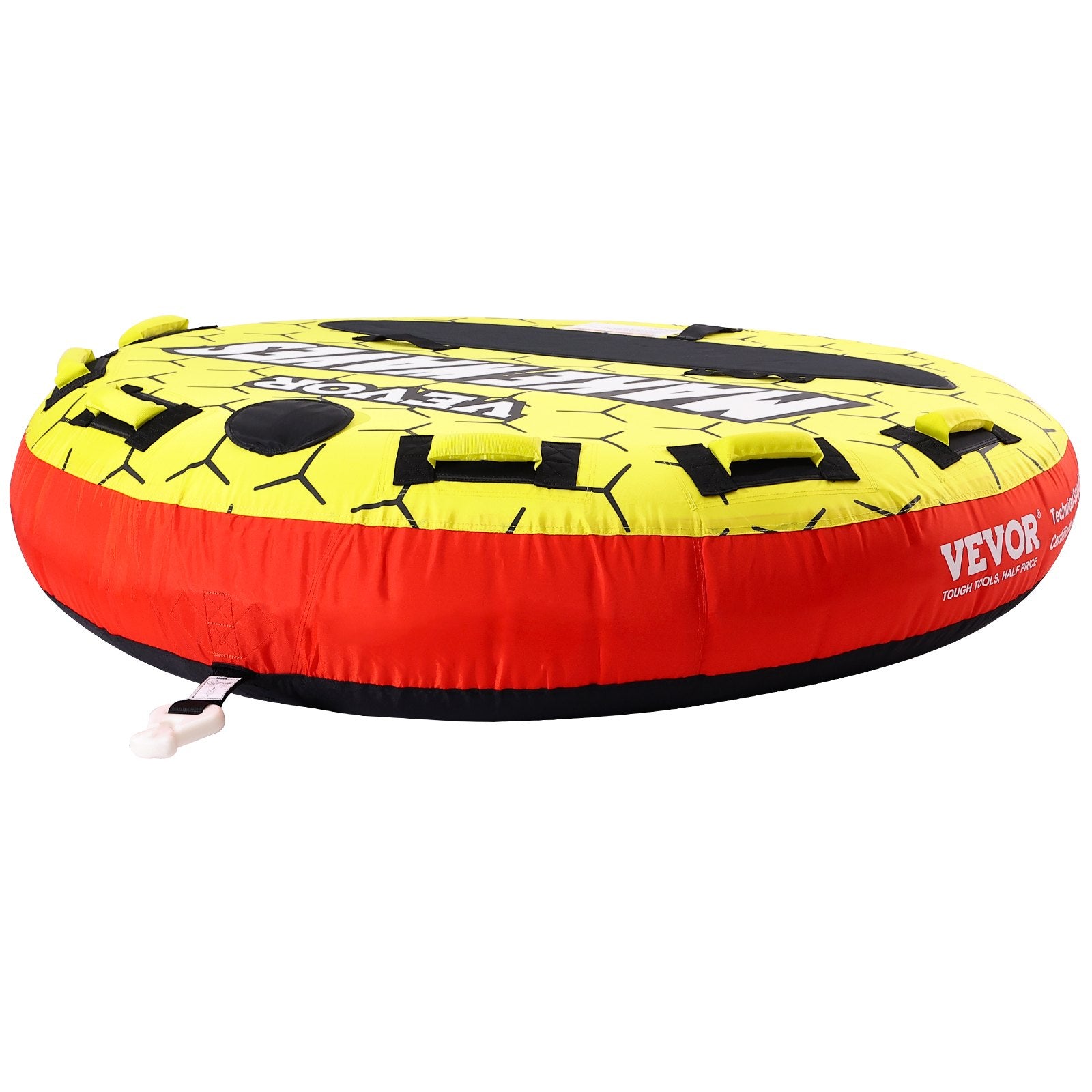 Rowing Boats: VEVOR Towable Tube for Boating, 1-3 Riders Inflatable Boat Tubes and Towables, 510 lbs, 63" Round Water Sport Towable Tubes for Boats to Pull, Full Nylon Cover, EVA Grab Handles and Speed Safety Valve