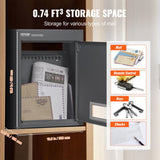 Building Materials: VEVOR Through The Wall Drop Box, Heavy Duty Steel Through the Wall Mailbox with 2.8-7.9" 13" Combination Lock, 12.5x6.3x16.9" Mail Drop Box, Dark Gray