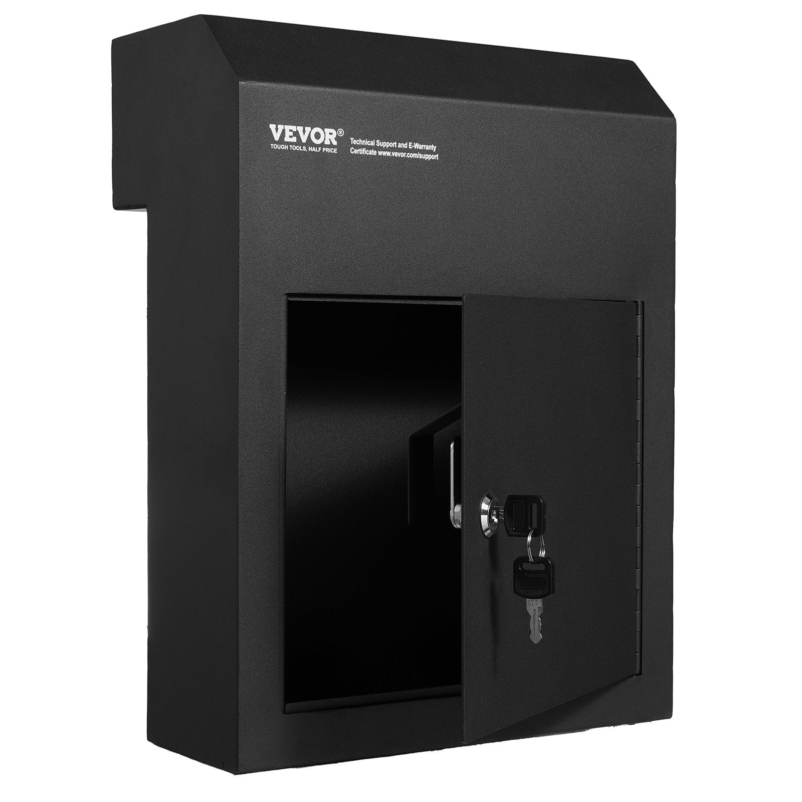 Automotive Repair & Speciality Tools: VEVOR Through The Door Key Drop Box, Heavy Duty Steel Through the Door Mailbox with 1.8" 12" Key Lock, 12x6x16" Mail Drop Box, Black