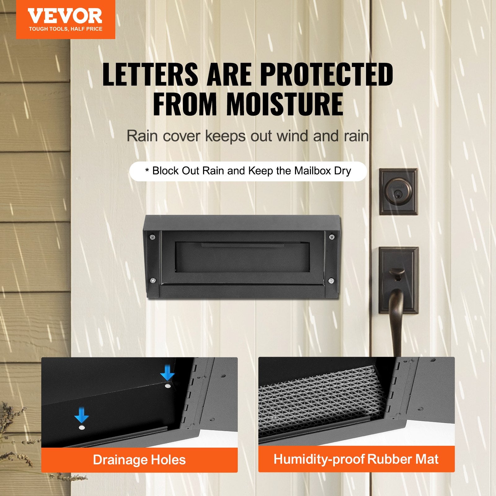 Automotive Repair & Speciality Tools: VEVOR Through The Door Key Drop Box, Heavy Duty Steel Through the Door Mailbox with 1.8" 12" Key Lock, 12x6x16" Mail Drop Box, Black