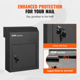Automotive Repair & Speciality Tools: VEVOR Through The Door Key Drop Box, Heavy Duty Steel Through the Door Mailbox with 1.8" 12" Key Lock, 12x6x16" Mail Drop Box, Black