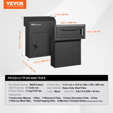 Automotive Repair & Speciality Tools: VEVOR Through The Door Key Drop Box, Heavy Duty Steel Through the Door Mailbox with 1.8" 12" Key Lock, 12x6x16" Mail Drop Box, Black
