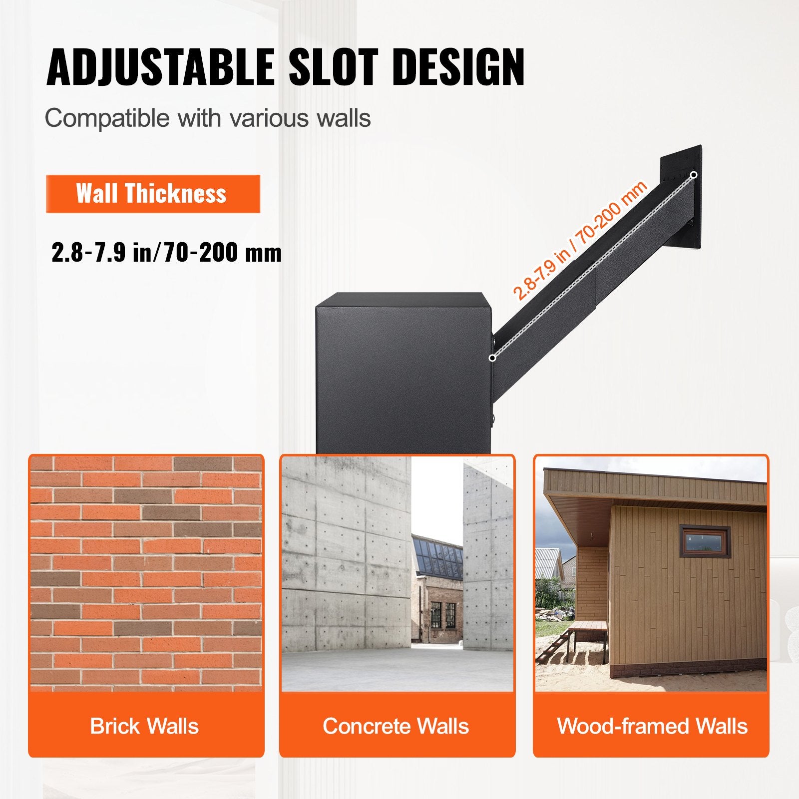 Building Materials: VEVOR Through The Wall Drop Box, Heavy Duty Steel Through the Wall Mailbox with 2.8-7.9" 13" Combination Lock, 13x7x17" Mail Drop Box, Black