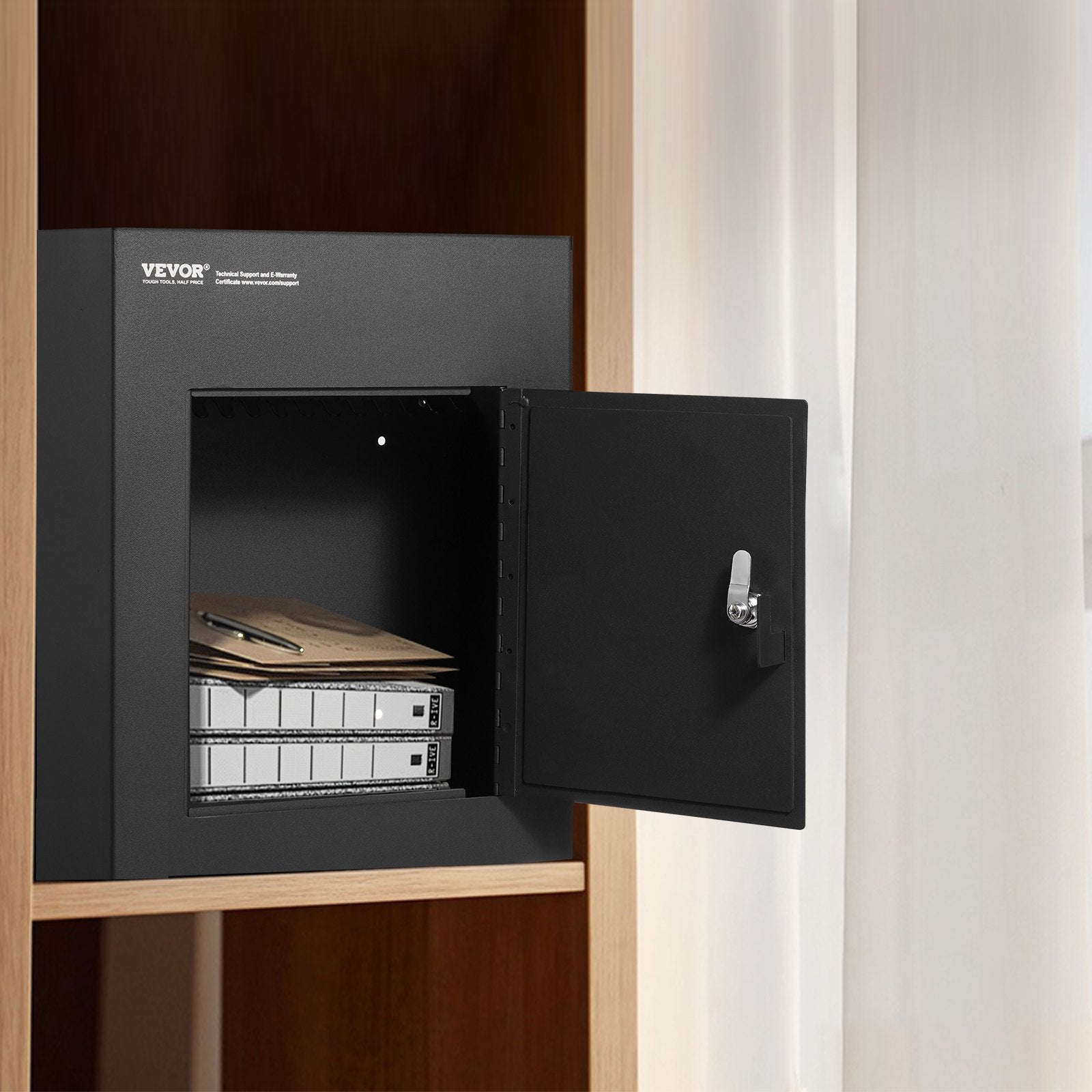 Building Materials: VEVOR Through The Wall Drop Box, Heavy Duty Steel Through the Wall Mailbox with 2.8-7.9" 13" Combination Lock, 13x7x17" Mail Drop Box, Black