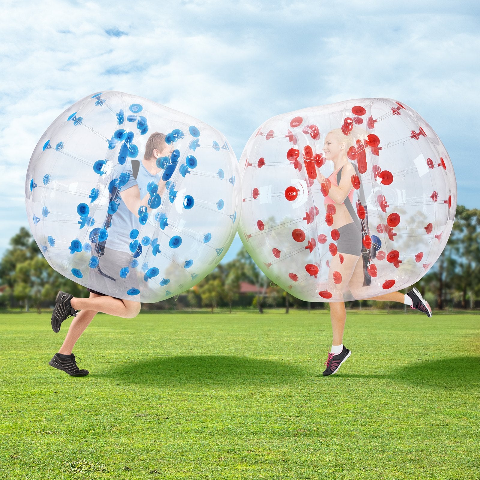 Ball Pits & Play Pens: VEVOR Inflatable Bumper Balls 2-Pack, 5FT/1.5M Body Sumo Zorb Balls for Teen & Adult, 0.8mm Thick PVC Human Hamster Bubble Balls for Outdoor Team Gaming Play, Bumper Bopper Toys for Garden, Yard, Park