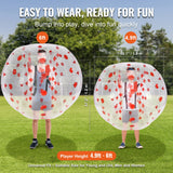 Pool Toys & Inflatables: VEVOR Inflatable Bumper Ball 1-Pack, 5FT/1.5M Body Sumo Zorb Balls for Teen & Adult, 0.8mm Thick PVC Human Hamster Bubble Balls for Outdoor Team Gaming Play, Bumper Bopper Toys for Garden, Yard, Park