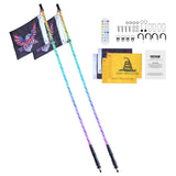 Hoverboards: VEVOR 2 PCS 5 FT Whip Light, APP & RF Remote Control Led Whip Light, Waterproof Spiral RGB Chasing Lighted Whips with 4 Flags, for UTVs, ATVs, Motorcycles, RZR, Can-am, Trucks, Off-road, Go-karts