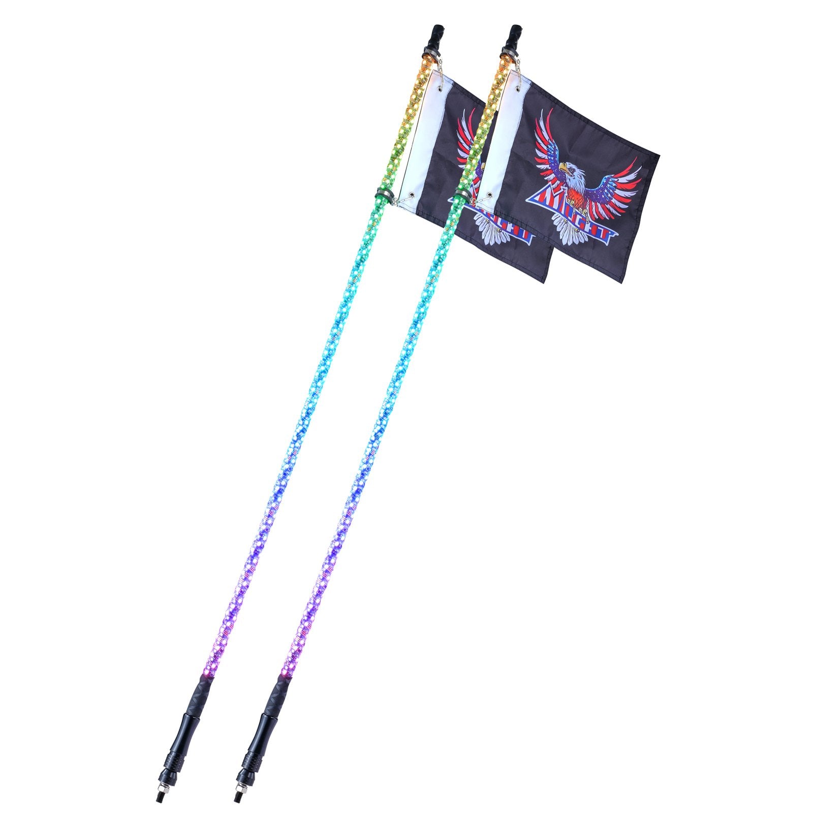 Hoverboards: VEVOR 2 PCS 5 FT Whip Light, APP & RF Remote Control Led Whip Light, Waterproof Spiral RGB Chasing Lighted Whips with 4 Flags, for UTVs, ATVs, Motorcycles, RZR, Can-am, Trucks, Off-road, Go-karts