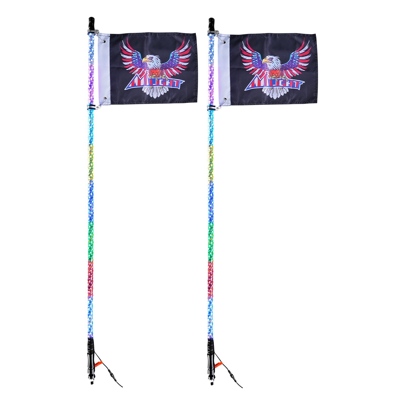 Hoverboards: VEVOR 2 PCS 5 FT Whip Light, APP & RF Remote Control Led Whip Light, Waterproof Spiral RGB Chasing Lighted Whips with 4 Flags, for UTVs, ATVs, Motorcycles, RZR, Can-am, Trucks, Off-road, Go-karts