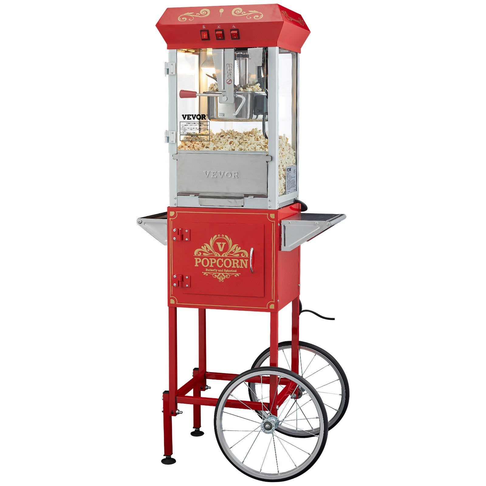 Gardening Tools: VEVOR Popcorn Popper Machine with Cart  Popcorn Maker 850W 8 Oz 48 Cups Red
