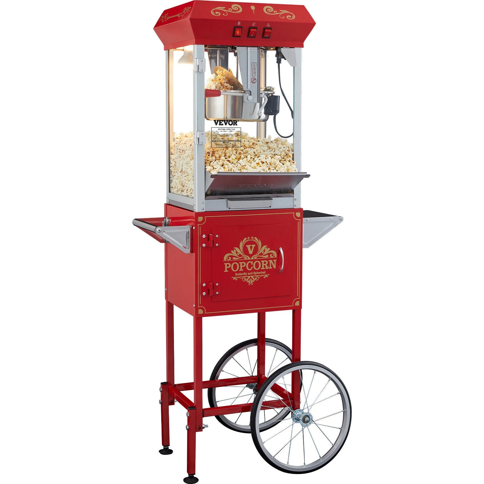 Gardening Tools: VEVOR Popcorn Popper Machine with Cart  Popcorn Maker 850W 8 Oz 48 Cups Red