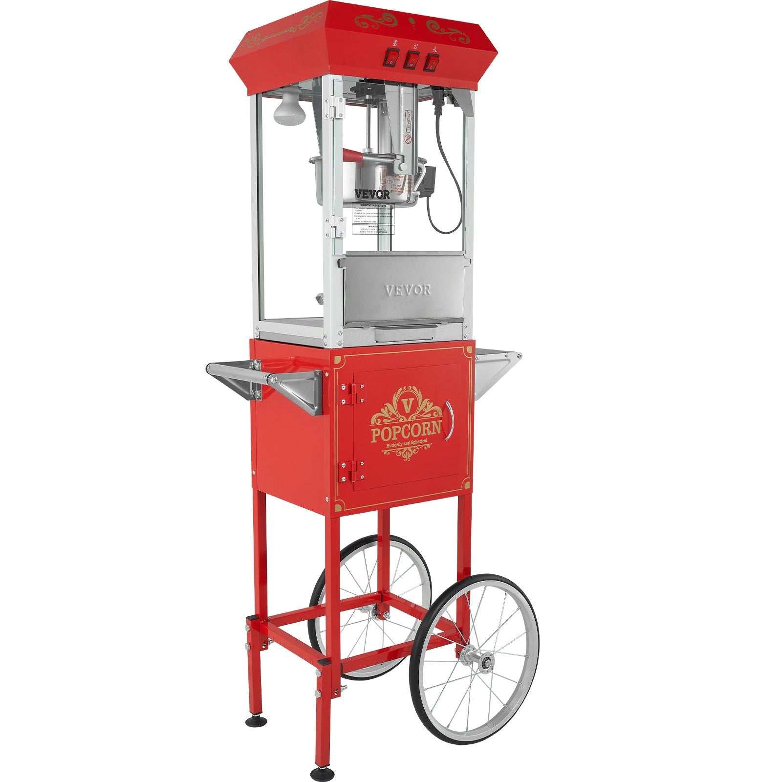 Gardening Tools: VEVOR Popcorn Popper Machine with Cart  Popcorn Maker 850W 8 Oz 48 Cups Red