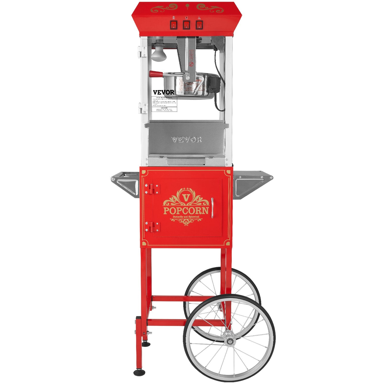 Gardening Tools: VEVOR Popcorn Popper Machine with Cart  Popcorn Maker 850W 8 Oz 48 Cups Red