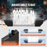 Gardening Tools: VEVOR Ultrasonic Mist Maker 12 Head, 9000mL/H Ultrasonic Fogger, Mist Maker with 300W IP67 Waterproof Power Supply, Buoy, Replacement Discs, for Pond, Garden, Rockery, Greenhouse, Halloween Decoration