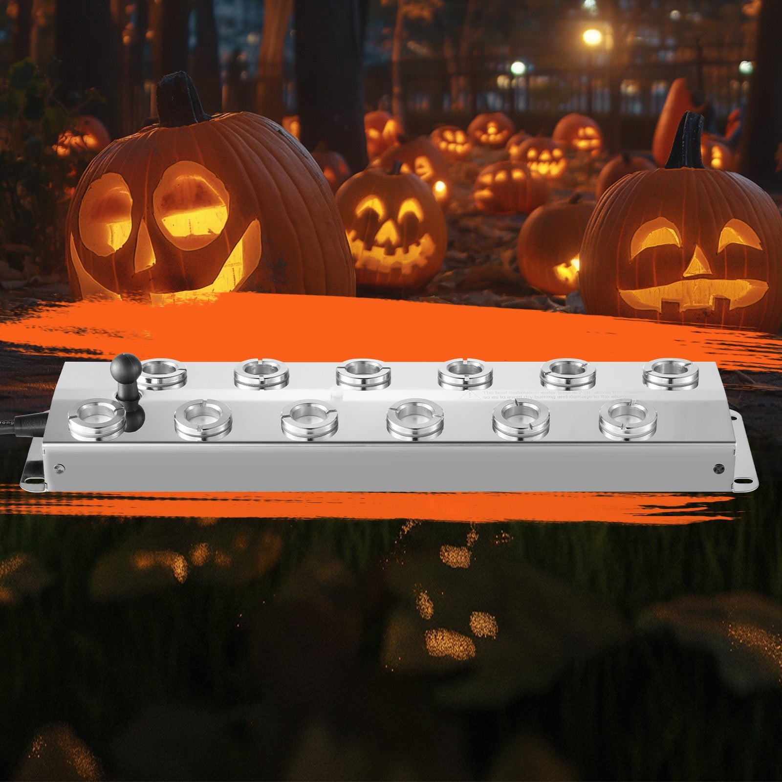 Ultrasonic Mist Maker 12 Head, 9000mL/H Ultrasonic Fogger, Mist Maker with 300W IP67 Waterproof Power Supply, Buoy, Replacement Discs, for Pond, Garden, Rockery, Greenhouse, Halloween Decoration